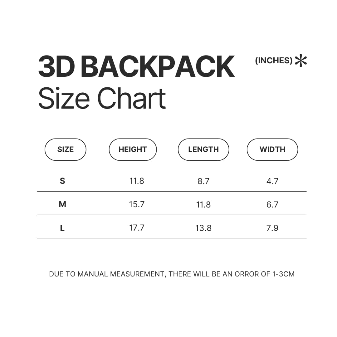 3D Backpack Size Chart - Risk Of Rain 2 Merch